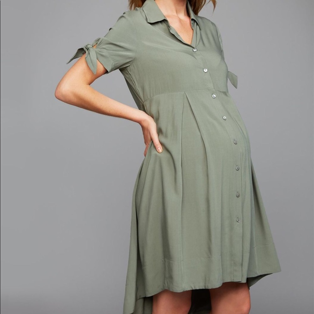 NWT Pietro Brunelli Pervinca Maternity Dress OLIVE